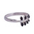 Onyx cocktail ring, 'Elegant Frond' - Leafy Onyx and Silver Cocktail Ring from Peru (image 2c) thumbail