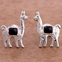 Onyx stud earrings,
