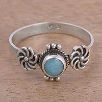 Amazonite solitaire ring,