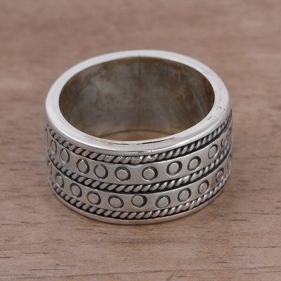 Men’s Sterling Silver Band Ring from Peru