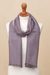 Baby alpaca and silk blend scarf, 'Options in Pink' - Baby Alpaca and Silk Blend Pink and Grey Reversible Scarf (image 2b) thumbail