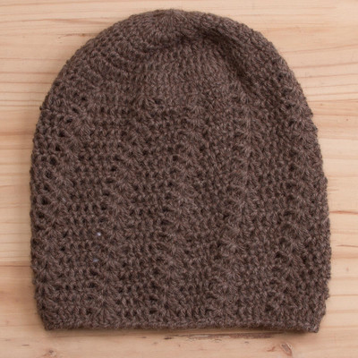100% alpaca hat, Chestnut Elegance