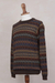 Men's 100% alpaca sweater, 'Forest Sunset' - Men's Patterned Autumn Colors 100% Alpaca Pullover Sweater (image 2e) thumbail