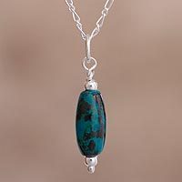 Chrysocolla pendant necklace,