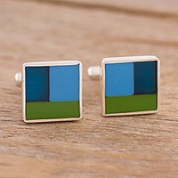 Sterling silver cufflinks,