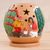 Ceramic tealight candleholder, 'Nativity Amid the Cactus' - Ceramic Christmas Nativity Scene Tealight Candleholder thumbail