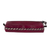 Leather pencil case, 'Qenko' - Cranberry Hand Painted Leather Pencil Case, Incan Motifs (image 2c) thumbail