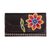 Leather wallet, 'Flower of the Earth' - Brown Leather Tri-Fold Wallet with Hand Painted Flower (image 2a) thumbail