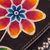 Leather wallet, 'Flower of the Earth' - Brown Leather Tri-Fold Wallet with Hand Painted Flower (image 2h) thumbail