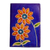 Leather passport wallet, 'Lovely Traveler in Blue' - Blue Leather Passport Cover with Hand Painted Flowers (image 2c) thumbail