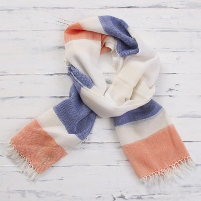 Pima cotton scarf, Afternoon Cheer in Orange