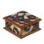 Reverse-painted glass decorative box, 'Butterfly Daydream' - Square Reverse-Painted Glass Decorative Box from Peru (image 2a) thumbail