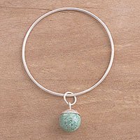 Chrysocolla charm bangle bracelet,