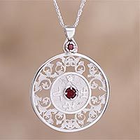 Garnet pendant necklace,