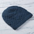 Alpaca blend hat, 'Sweet Spirals in Azure' - Hand-Crocheted Alpaca Blend Hat in Azure from Peru (image 2b) thumbail