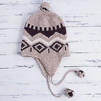 Alpaca blend chullo hat,