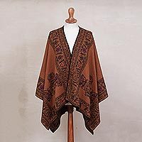 Alpaca blend reversible ruana,