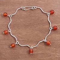 Carnelian link bracelet,