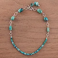 Chrysocolla beaded necklace,