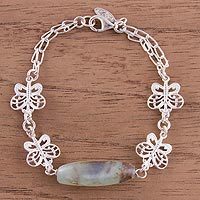 Opal link pendant bracelet,
