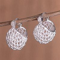 Sterling silver hoop earrings,