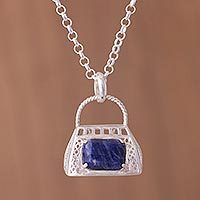 Sodalite pendant necklace,