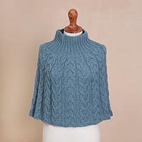100% alpaca poncho,