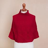 100% alpaca poncho,