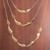 Gold plated pendant necklace, 'Princess of Gold Drops' - Three-Tiered Gold Plated Link Necklace from Peru (image 2b) thumbail