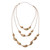 Gold plated pendant necklace, 'Princess of Gold Drops' - Three-Tiered Gold Plated Link Necklace from Peru (image 2d) thumbail