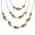 Gold plated pendant necklace, 'Princess of Gold Drops' - Three-Tiered Gold Plated Link Necklace from Peru (image 2e) thumbail