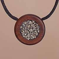 Pyrite pendant necklace,
