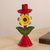 Metal candleholder, 'Margarita at Sunset' - Artisan Crafted Floral Metal Candle Holder from Peru thumbail