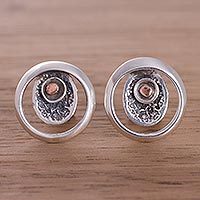Sterling silver button earrings,
