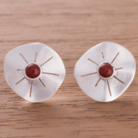 Jasper button earrings,