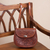 Leather sling, 'Lovely Tulips' - Adjustable Floral Leather Sling Handbag from Peru (image 2) thumbail