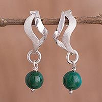 Chrysocolla dangle earrings,