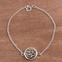 Pyrite pendant bracelet,