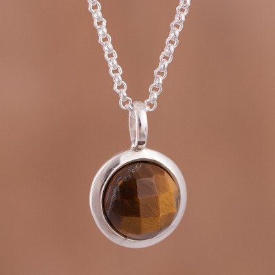 Tigers eye pendant necklace, Circular Treasure