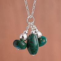 Chrysocolla pendant necklace,