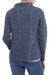 Alpaca blend cardigan, 'Paisley Elegance in Azure' - Alpaca Blend Cardigan with Azure Paisley Motifs from Peru (image 2c) thumbail