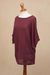 Cotton blend pullover, 'Wine Zigzag' - Zigzag Patterned Cotton Blend Pullover in Wine from Peru (image 2b) thumbail