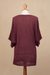 Cotton blend pullover, 'Wine Zigzag' - Zigzag Patterned Cotton Blend Pullover in Wine from Peru (image 2c) thumbail