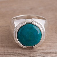 Chrysocolla cocktail ring,