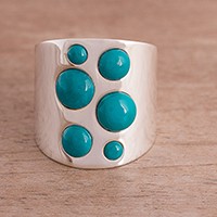 Chrysocolla cocktail ring,