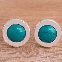 Chrysocolla stud earrings,