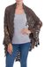 Alpaca blend shawl, 'Majesty of the Andes' - Crocheted Alpaca Blend Shawl in Coffee from Peru (image 2b) thumbail