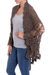 Alpaca blend shawl, 'Majesty of the Andes' - Crocheted Alpaca Blend Shawl in Coffee from Peru (image 2c) thumbail