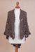 Alpaca blend shawl, 'Majesty of the Andes' - Crocheted Alpaca Blend Shawl in Coffee from Peru (image 2e) thumbail