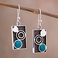Chrysocolla dangle earrings,
